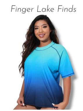Halcurt Summer Haze Women's Ombre Rash Guard - Lightweight Swim Top